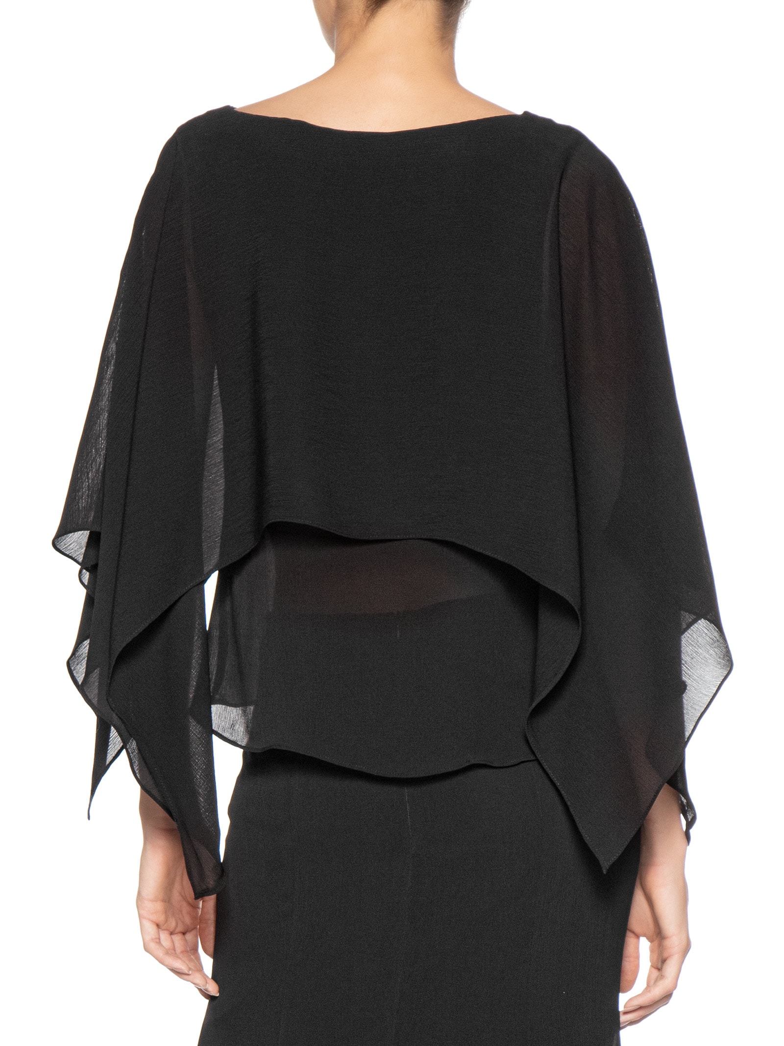 Blusa Feminina Capa Assimétrica Preto '2Essential