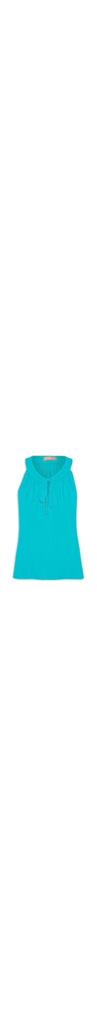 Blusa Feminina Cava Americana Decote Franzido - Azul
