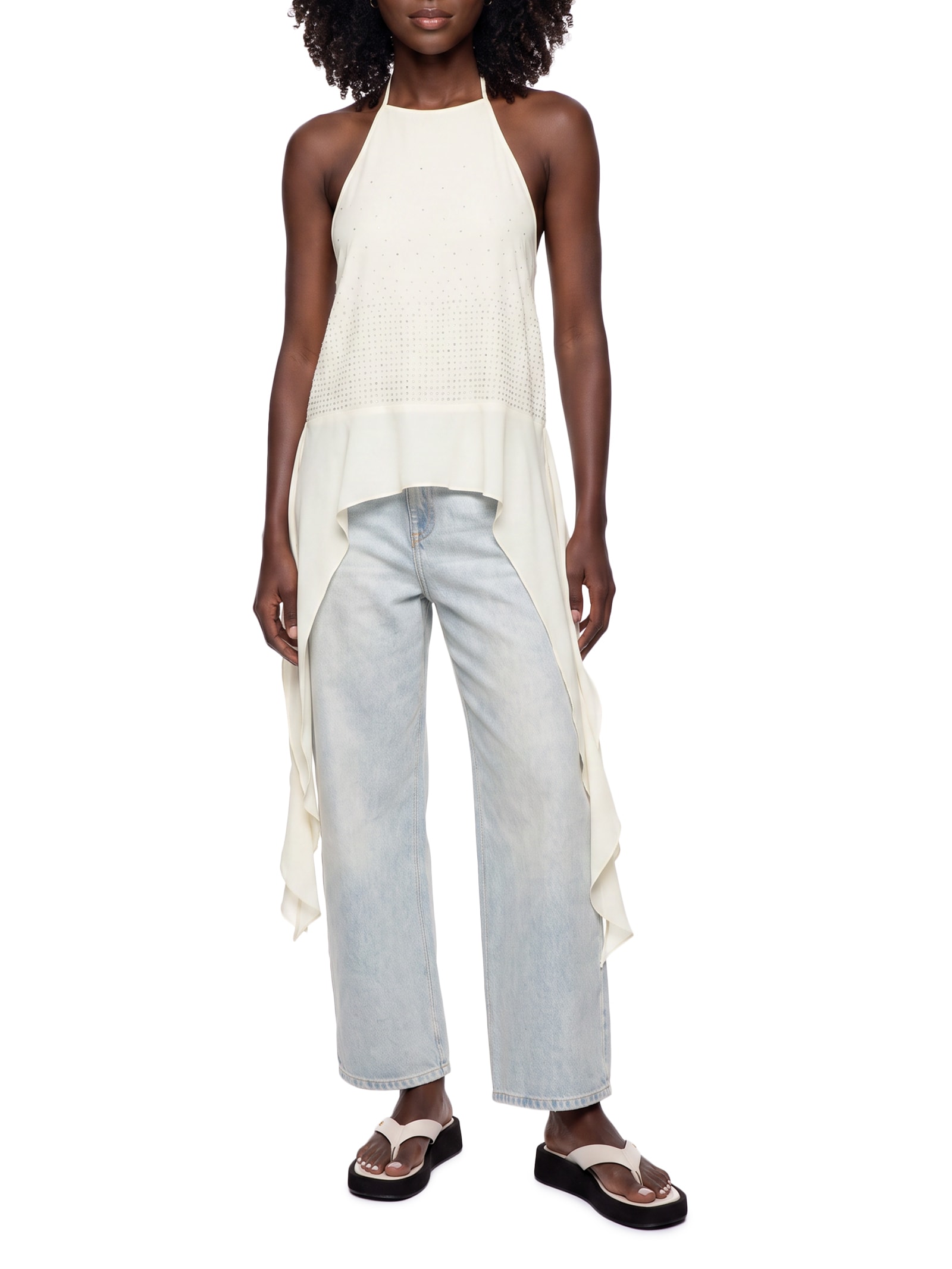 Blusa Feminina Cava Francesa Com Aplicação Off White My Favorite