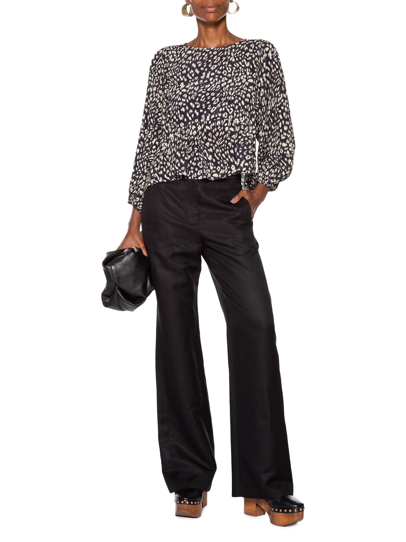 Blusa Feminina Cava Quadrada Onça Abby Preto Animale