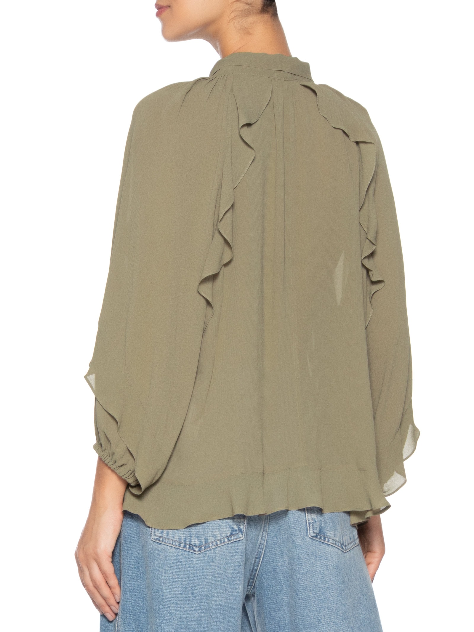 Blusa Feminina Ceci Manga Longa Verde Le Lis