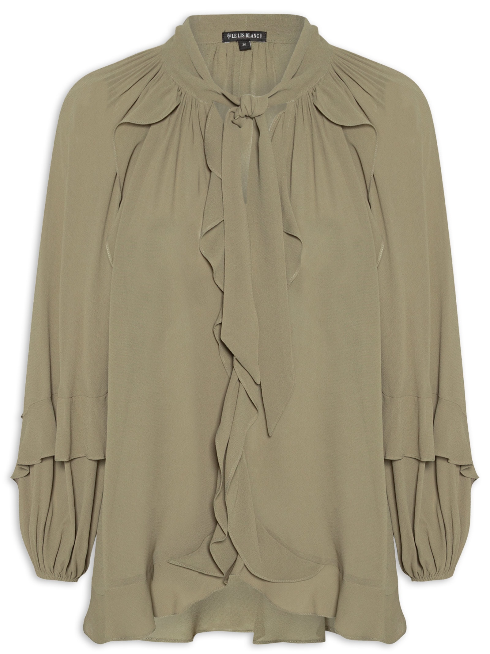 Blusa Feminina Ceci Manga Longa Verde Le Lis