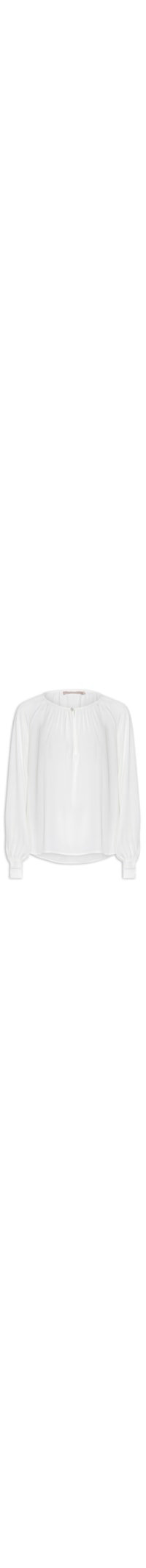 Blusa Feminina Chiffon Manga Longa Detalhe Entremeio - Branco