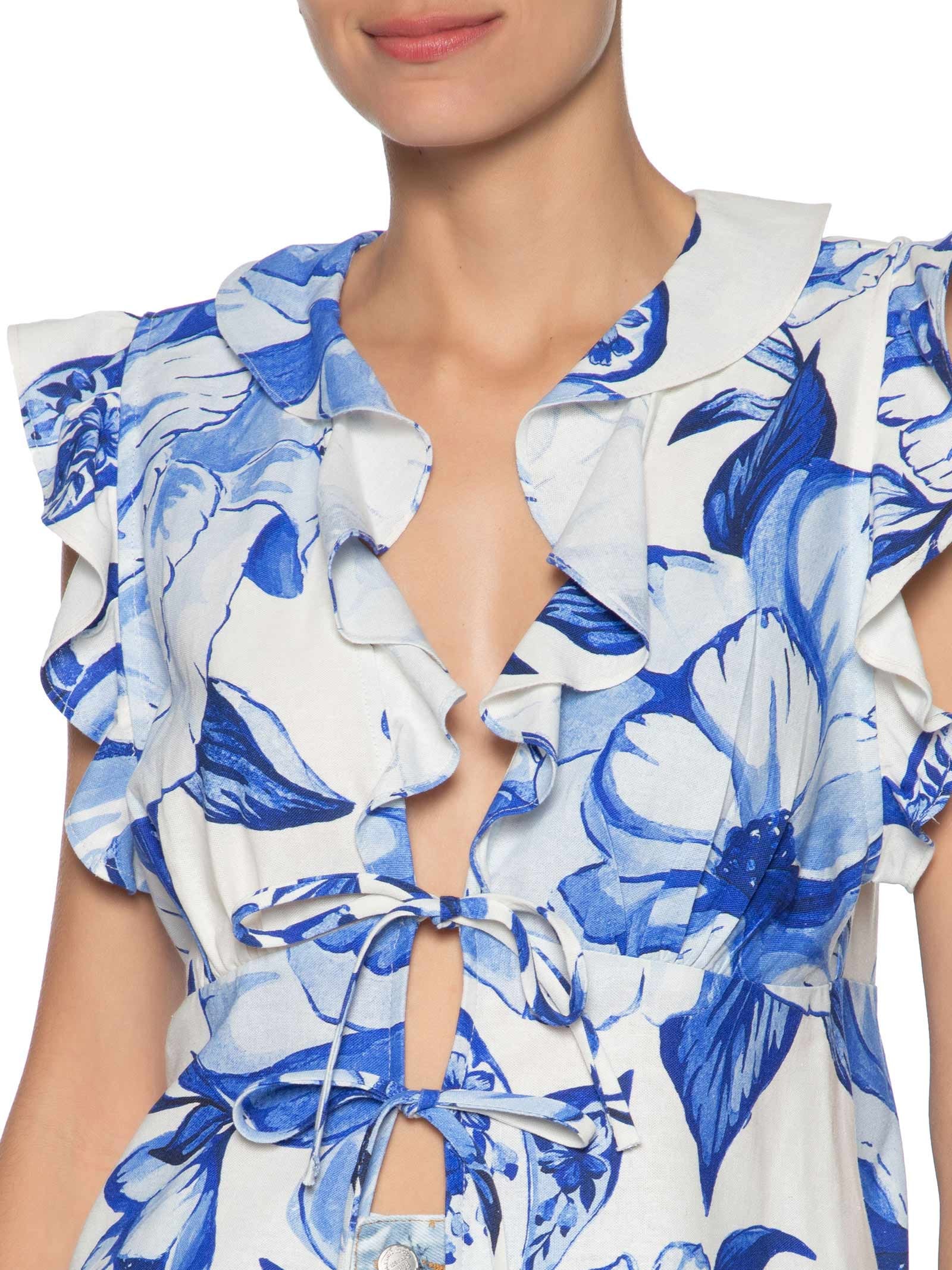 Blusa Feminina Chita Porcelana Azul Farm