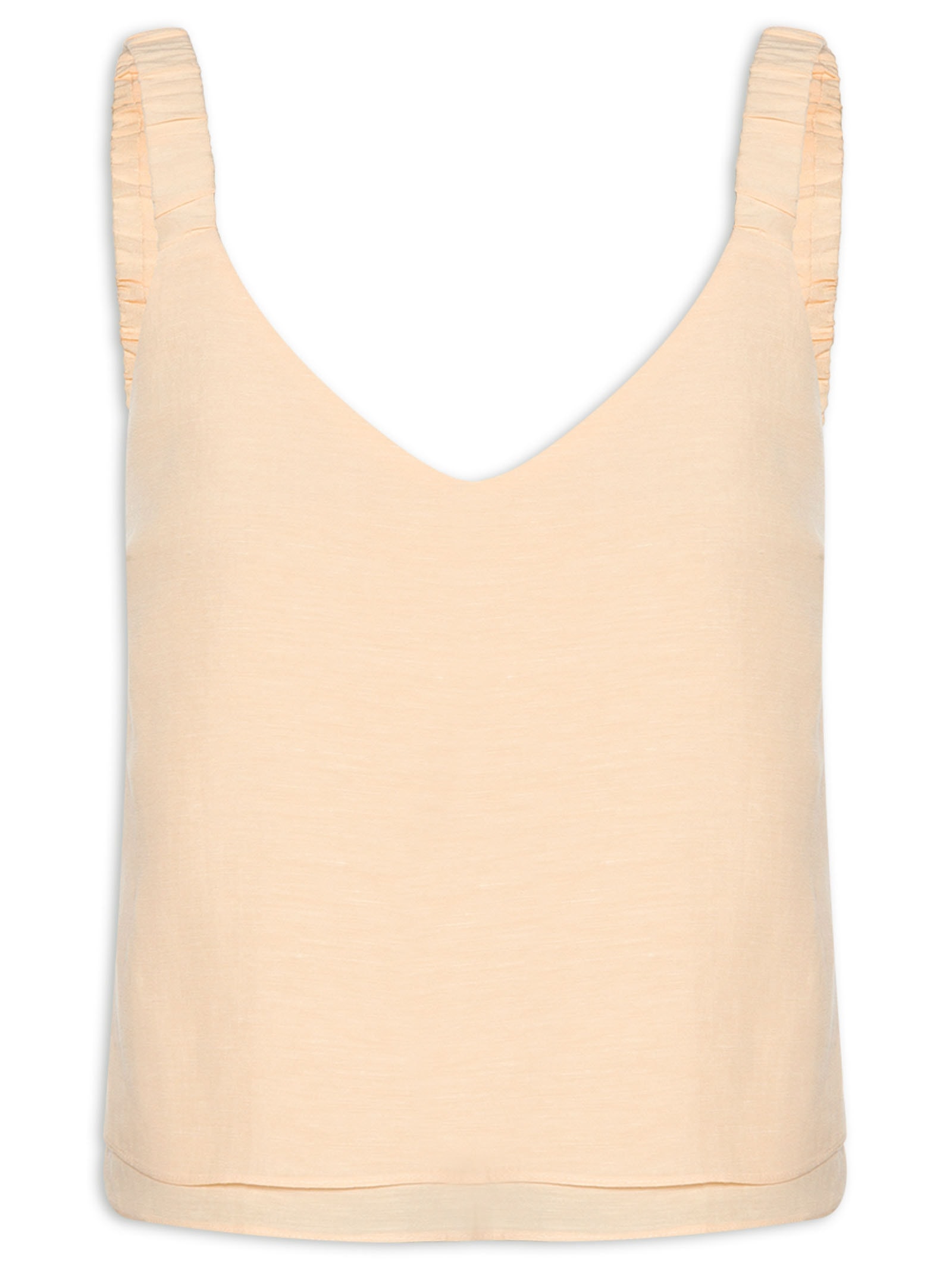 Blusa Feminina Com Alça Franzida Amarelo Basiq