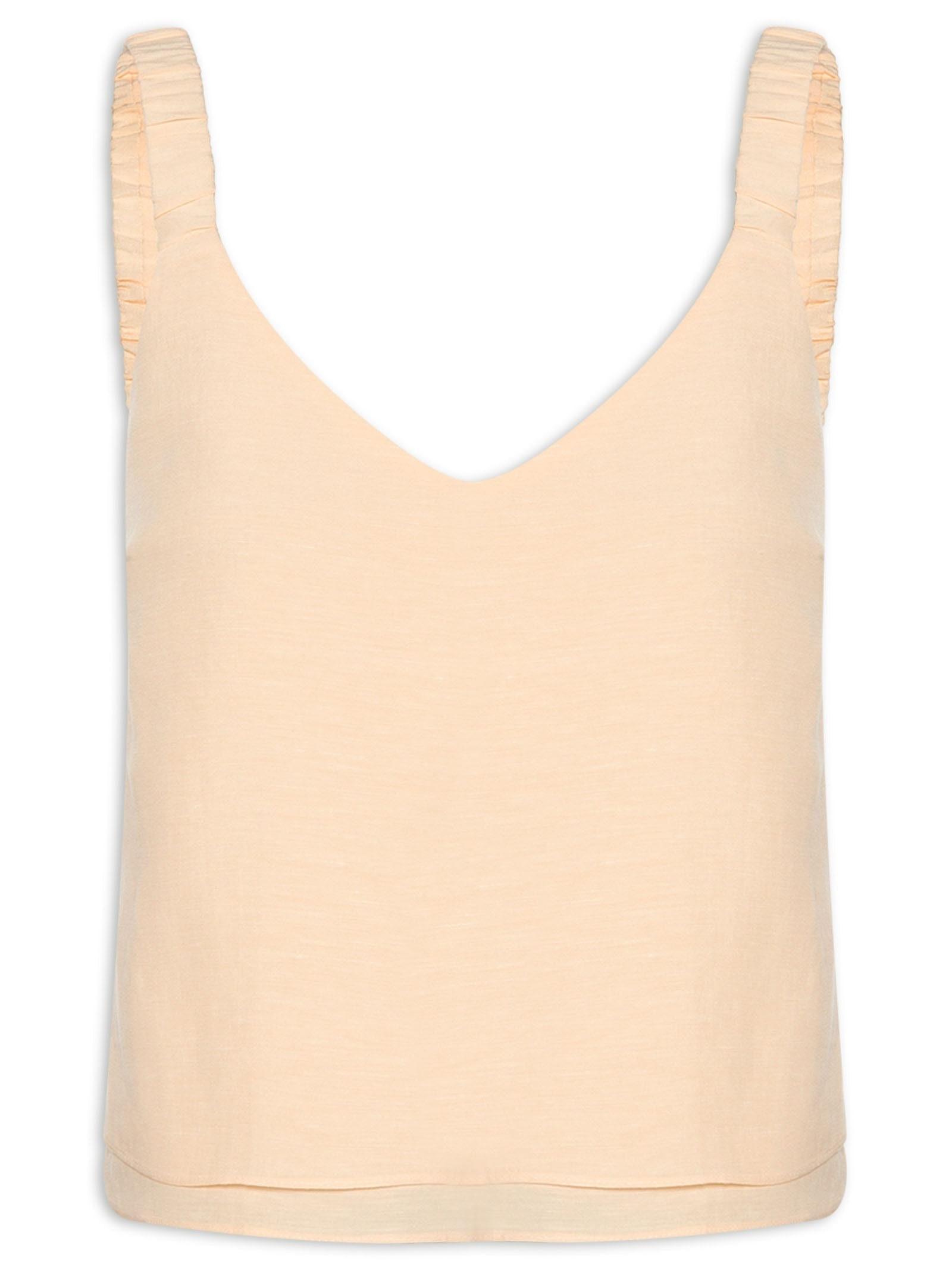 Blusa Feminina Com Alça Franzida Amarelo Basiq