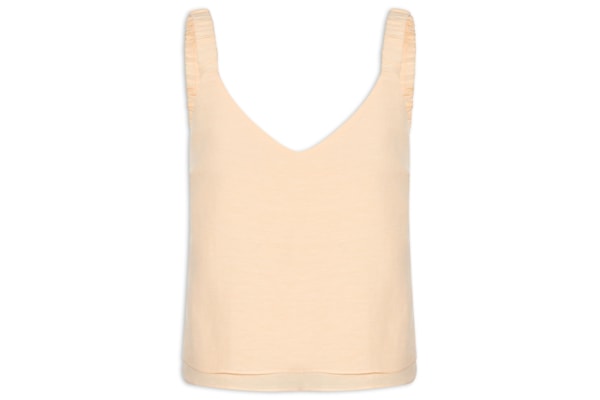 Blusa Feminina Com Alça Franzida - Amarelo