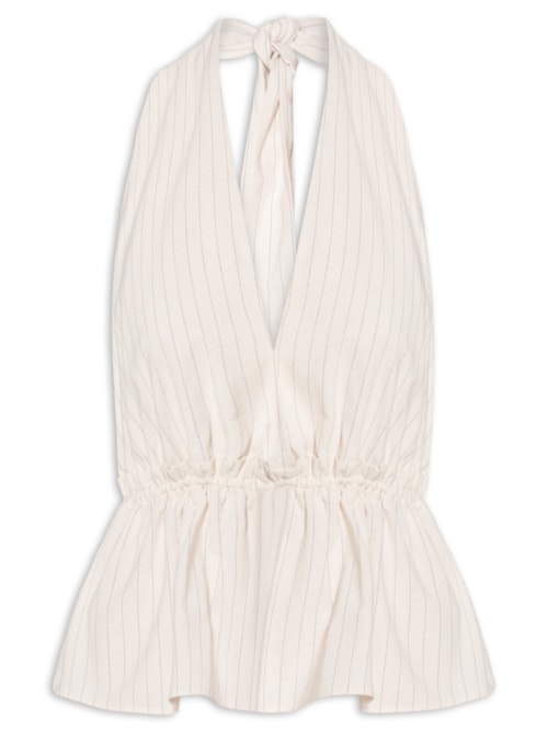 Blusa Feminina Com Amarração – Bege