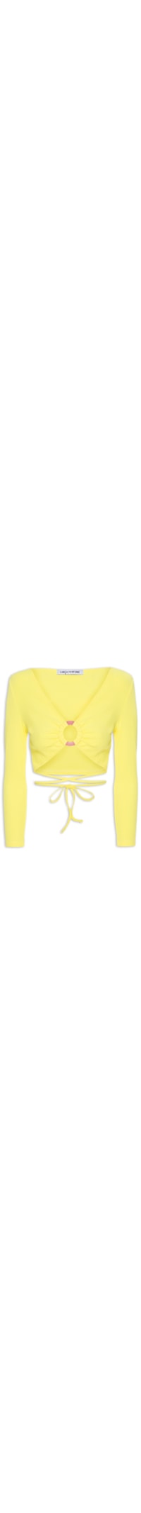 Blusa Feminina Com Amarração Cropped - Amarelo
