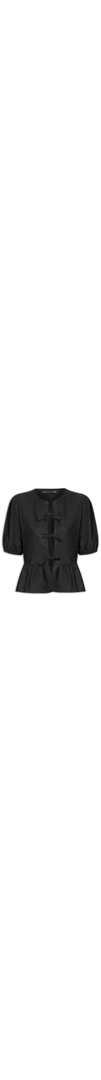 Blusa Feminina Com Amarração Frontal - Preto