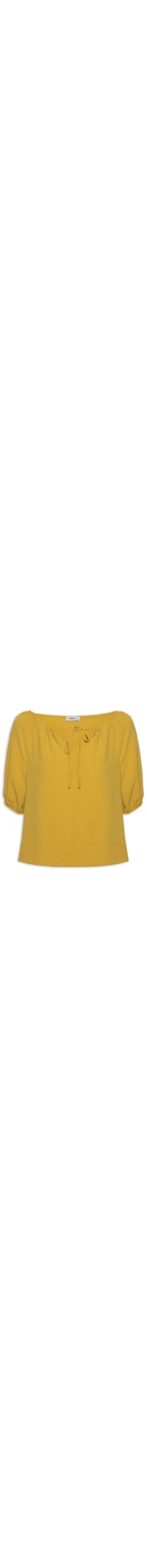 Blusa Feminina Com Amarração No Decote - Amarelo