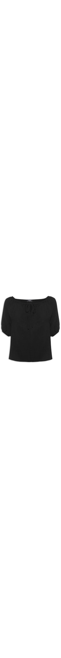 Blusa Feminina Com Amarração No Decote - Preto