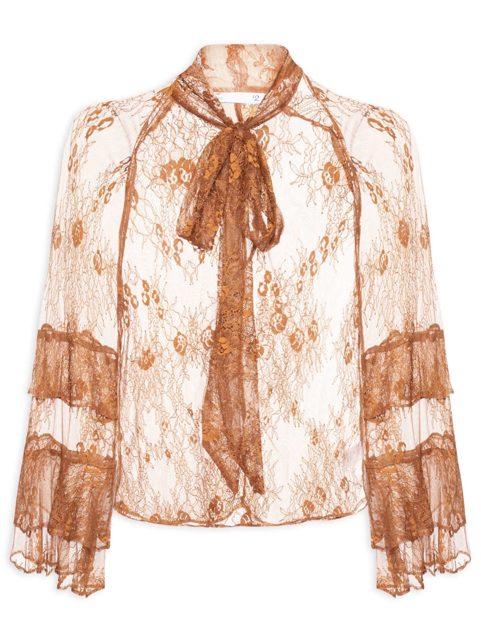 Blusa Feminina Com Amarração No Pescoço Marrom '2Essential