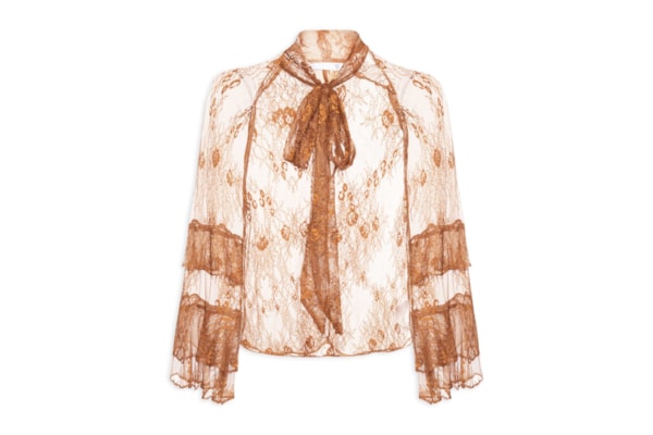 Blusa Feminina Com Amarração No Pescoço - Marrom