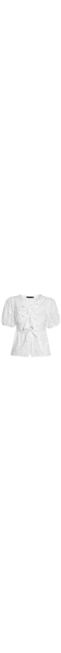 Blusa Feminina Com Amarrações Frontais - Branco