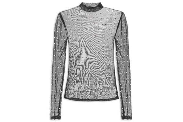 Blusa Feminina com Aplicações - Preto