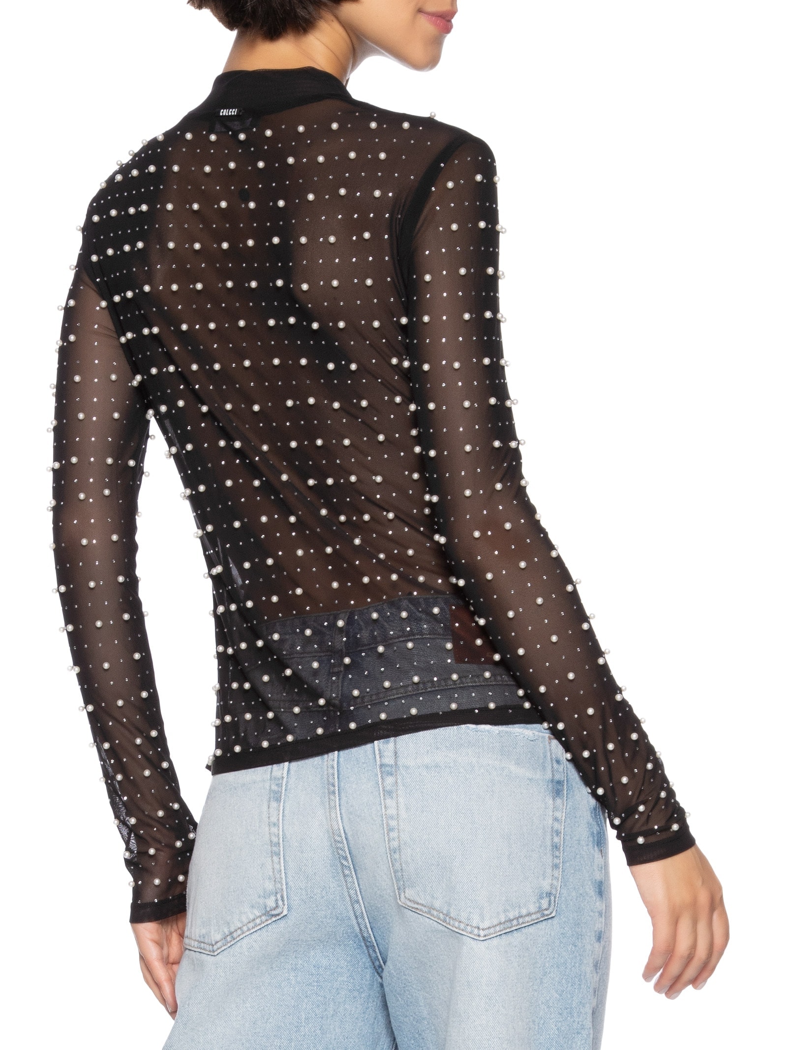 Blusa Feminina com Aplicações Preto Colcci