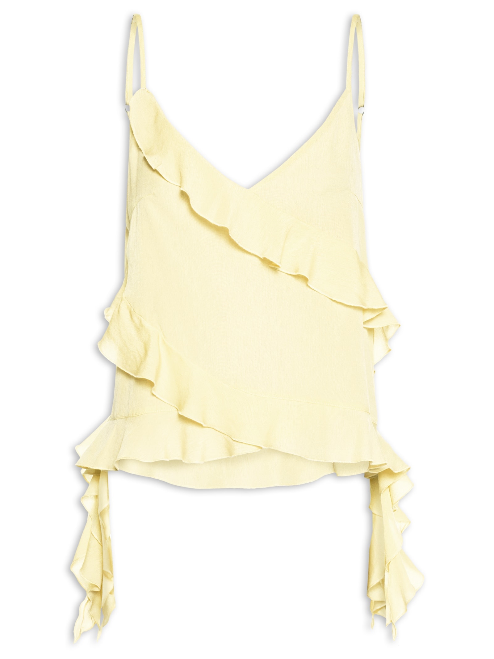 Blusa Feminina Com Babados  Amarelo  Market 33