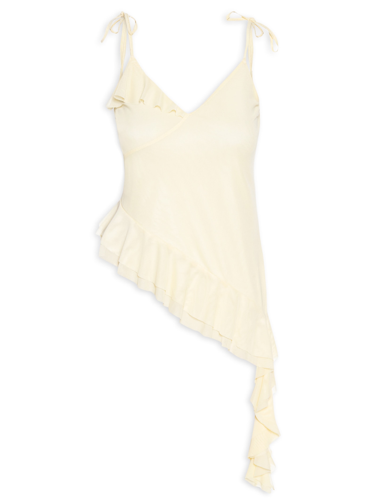 Blusa Feminina Com Babados Amarelo Market 33