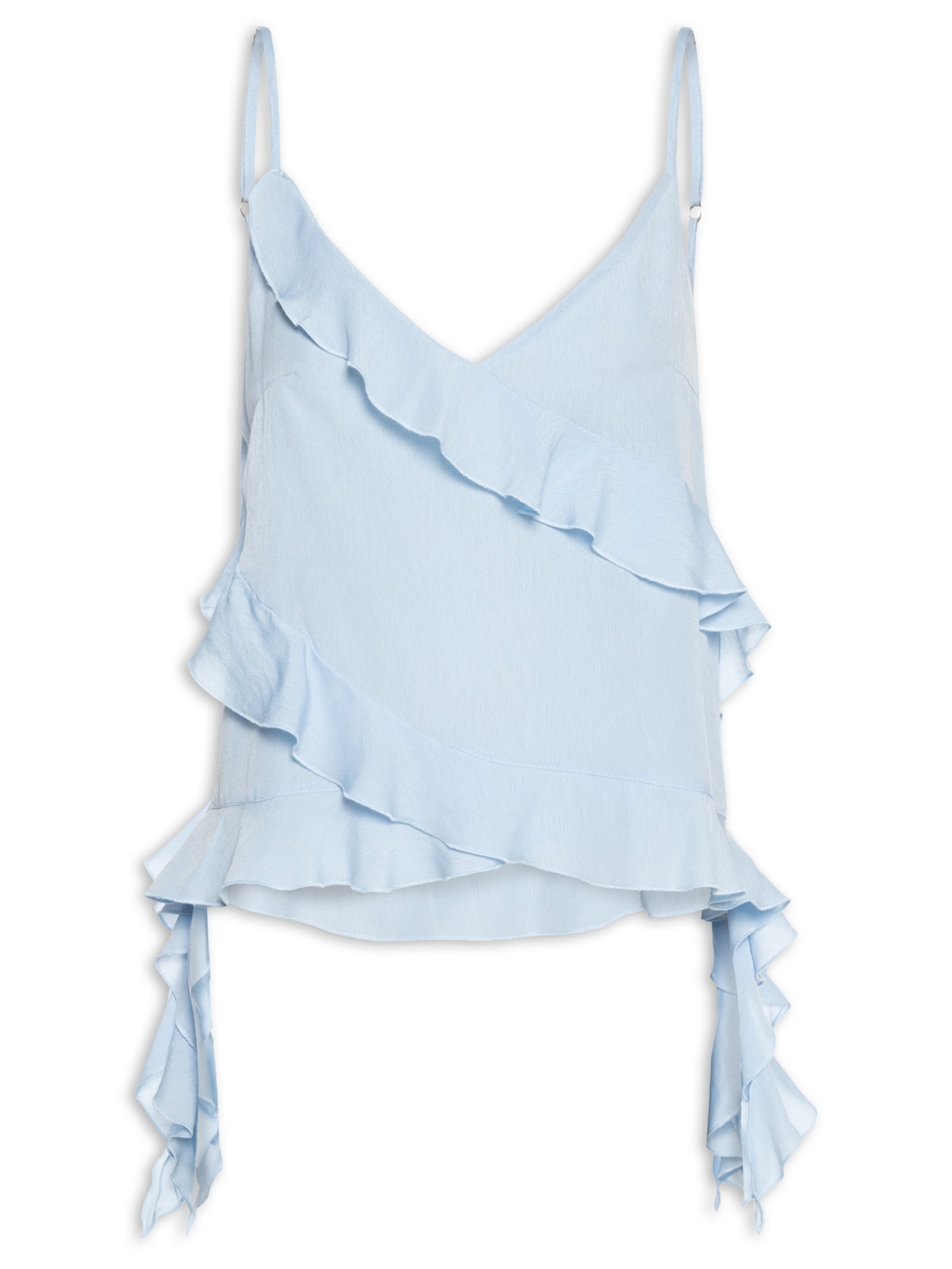 Blusa Feminina Com Babados  Azul Market 33