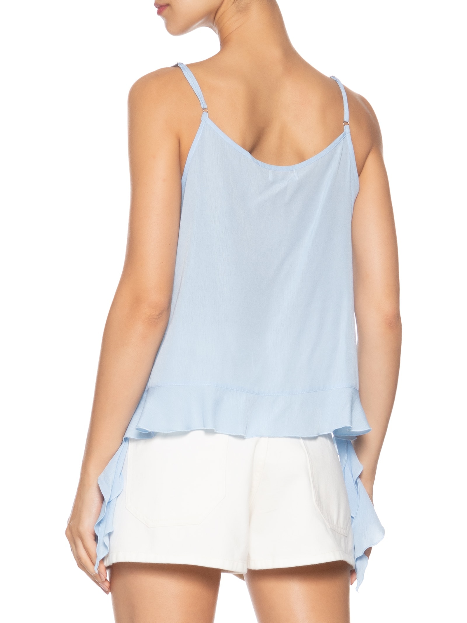 Blusa Feminina Com Babados  Azul Market 33