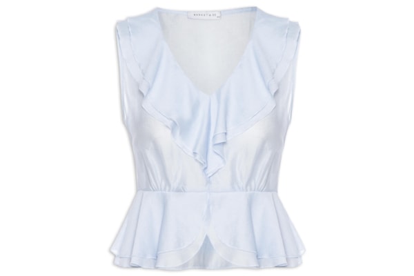 Blusa Feminina Com Babados - Azul