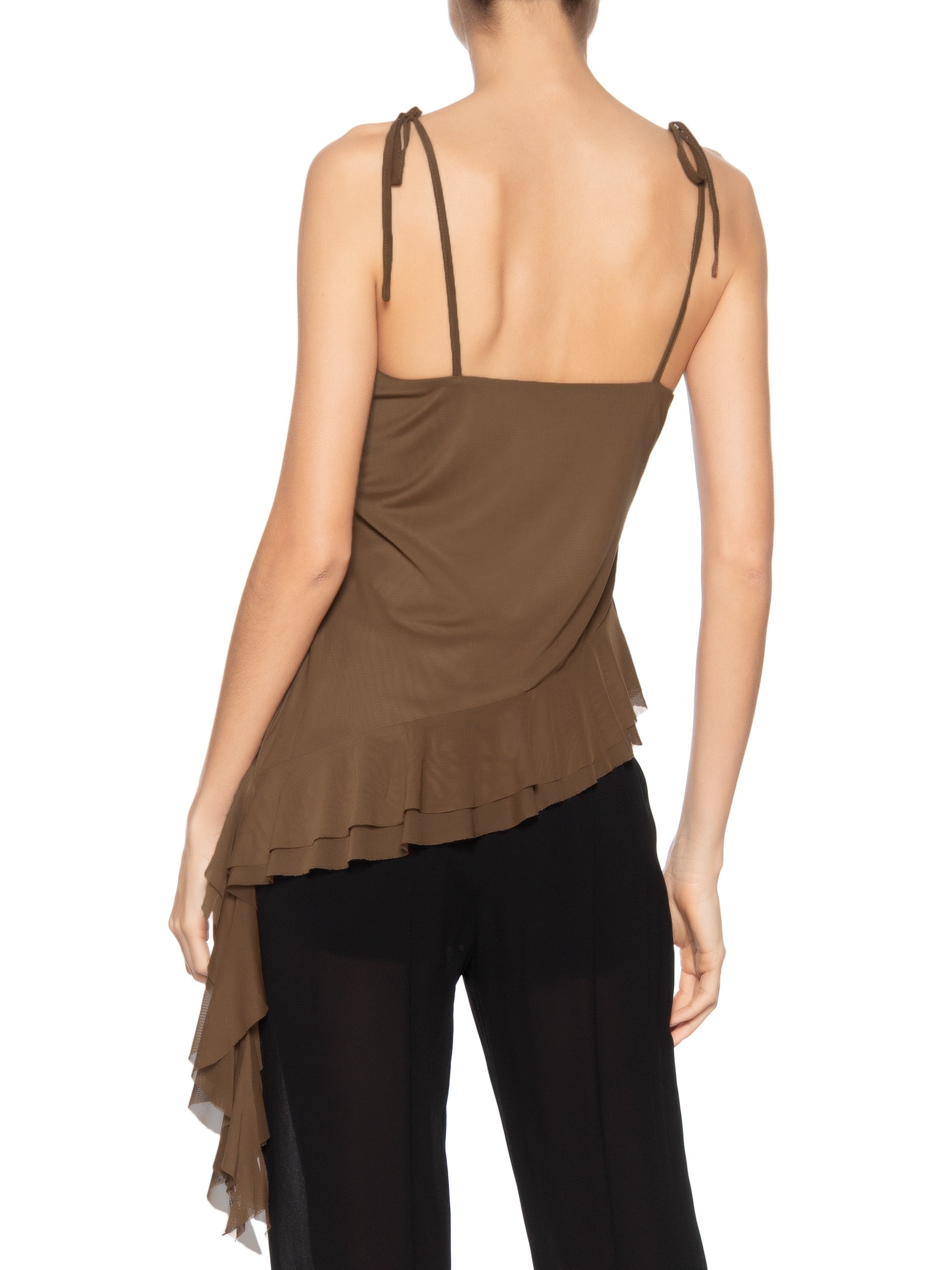 Blusa Feminina Com Babados Marrom Market 33