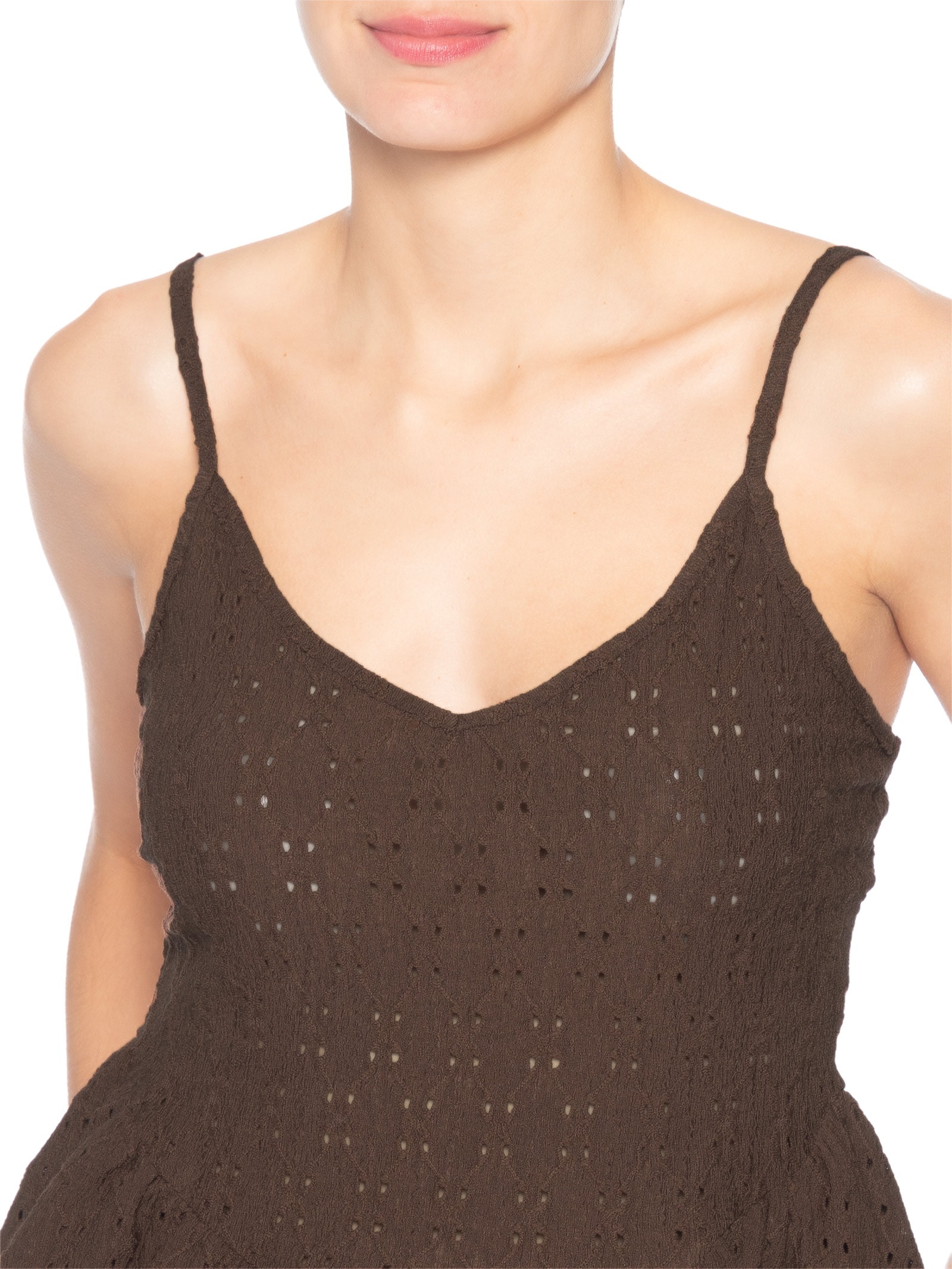 Blusa Feminina com Babados Marrom Market 33