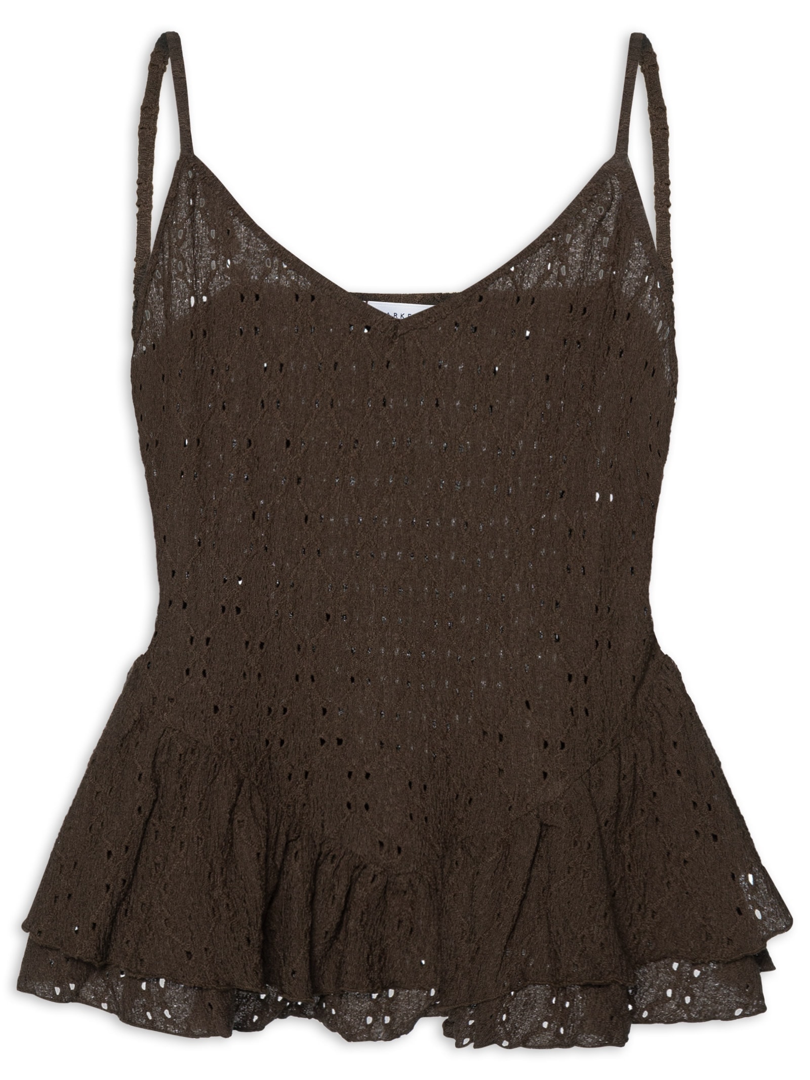 Blusa Feminina com Babados Marrom Market 33