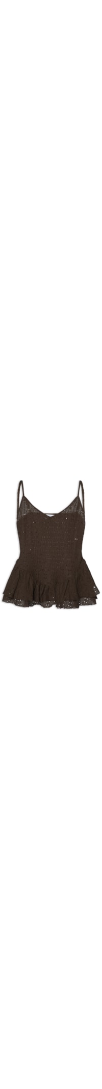 Blusa Feminina com Babados - Marrom