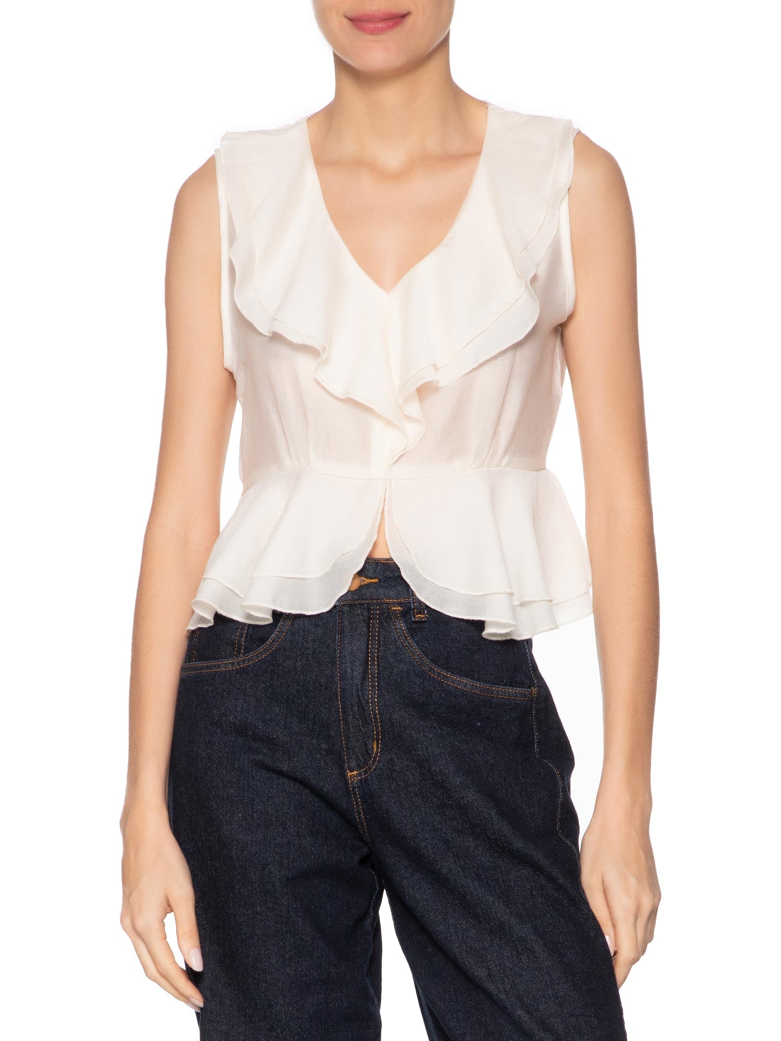 Blusa Feminina Com Babados Off White Market 33