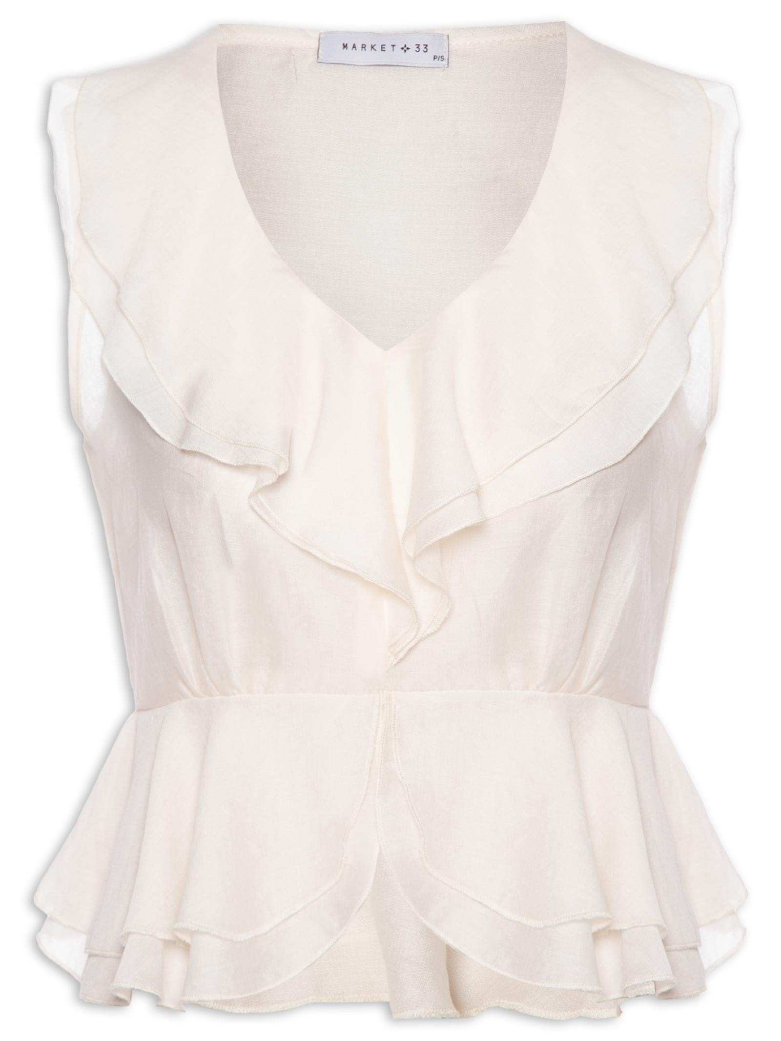 Blusa Feminina Com Babados Off White Market 33
