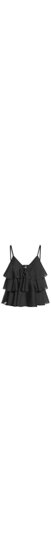 Blusa Feminina Com Babados - Preto