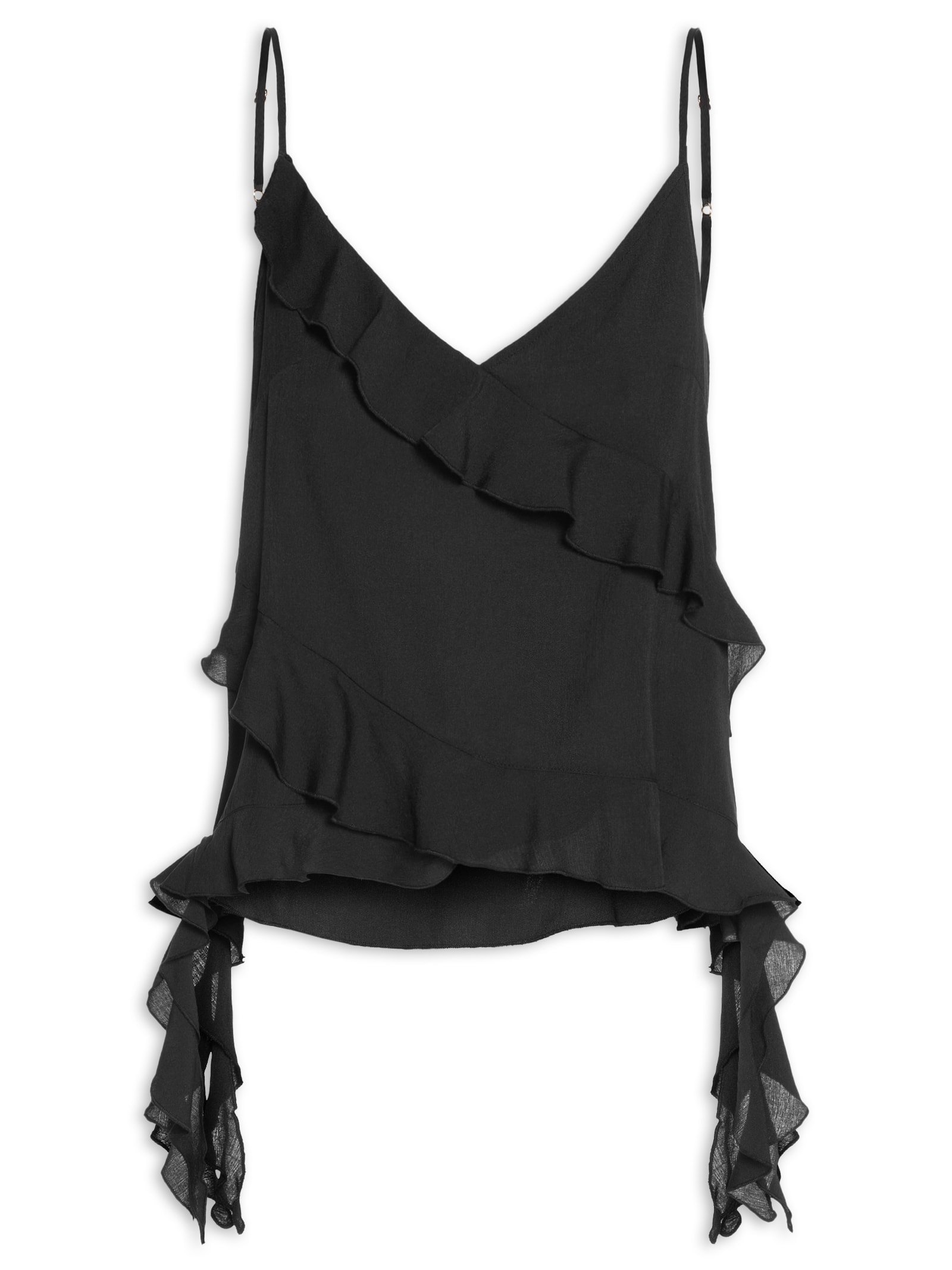 Blusa Feminina Com Babados  Preto Market 33