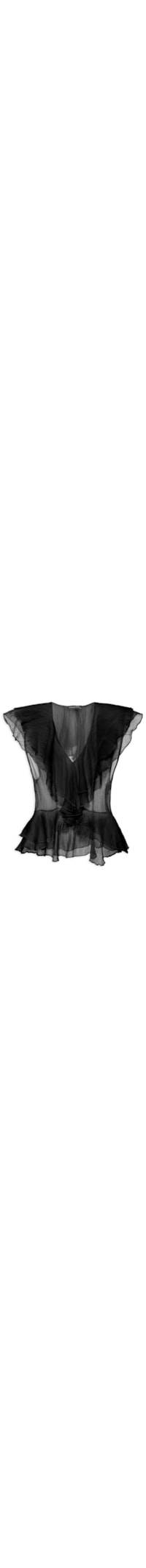 Blusa Feminina Com Babados - Preto