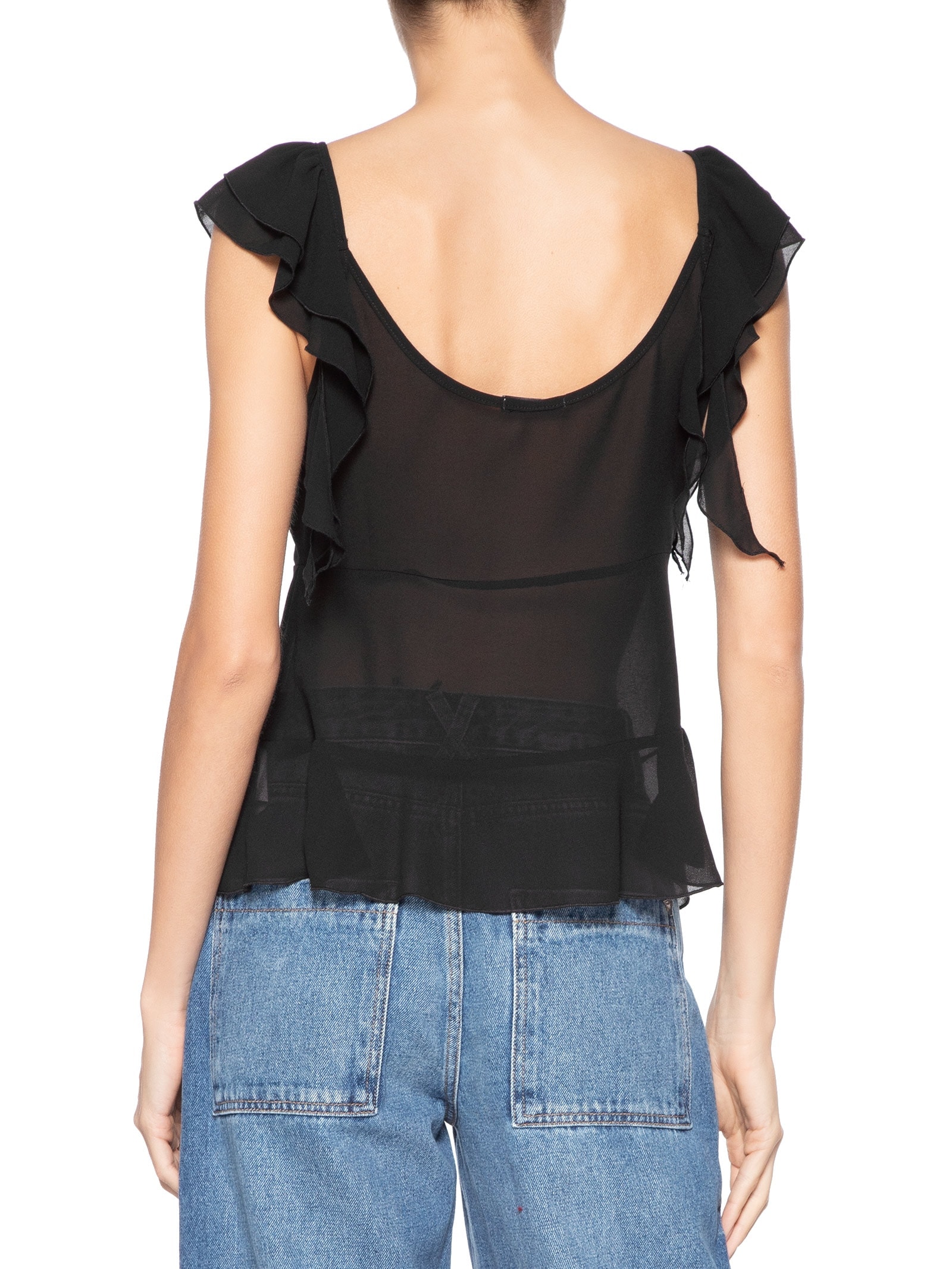 Blusa Feminina Com Babados Preto Market 33