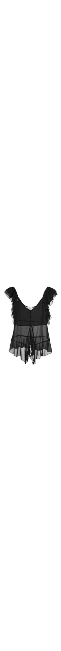 Blusa Feminina Com Babados - Preto