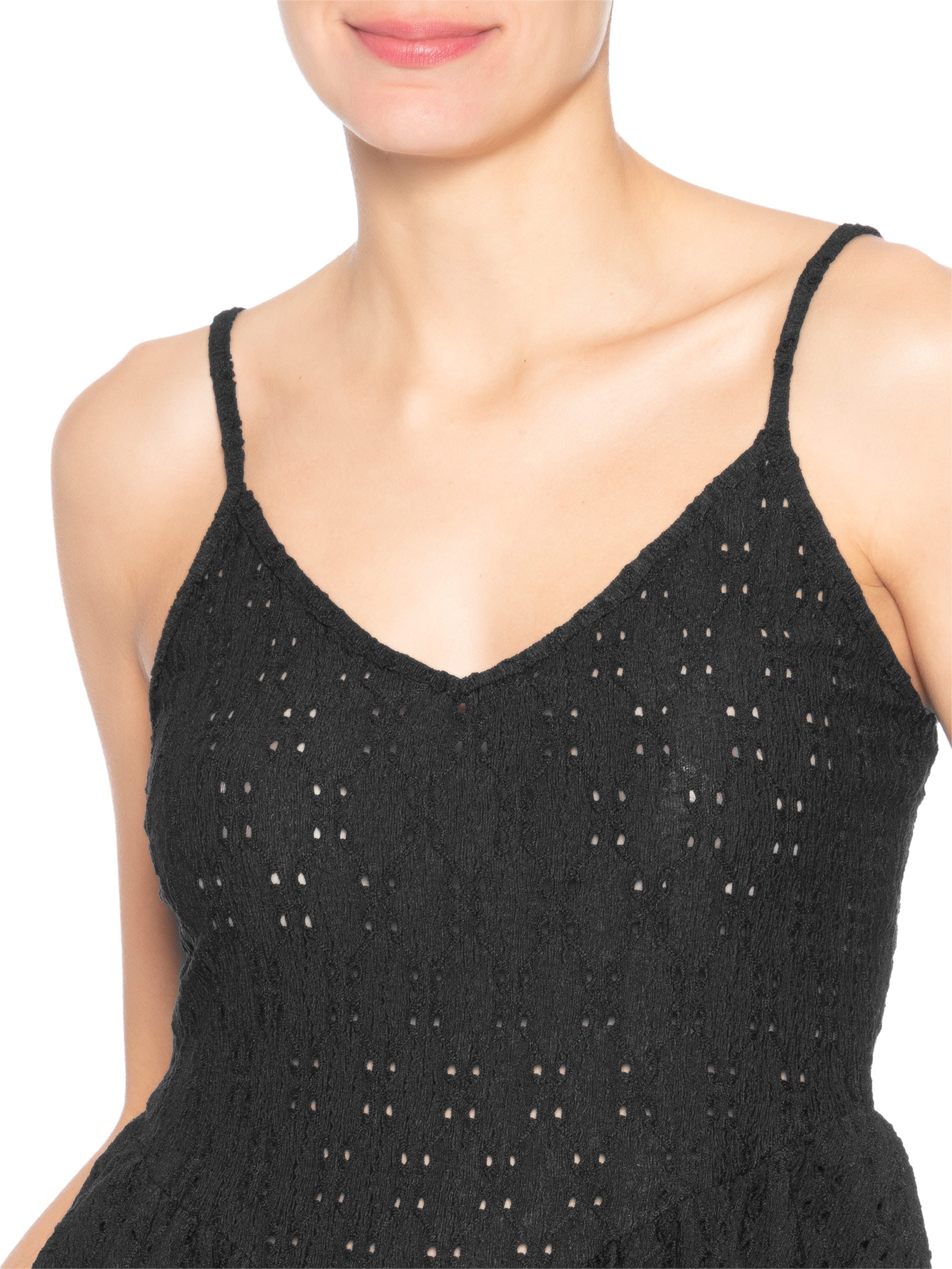 Blusa Feminina com Babados Preto Market 33