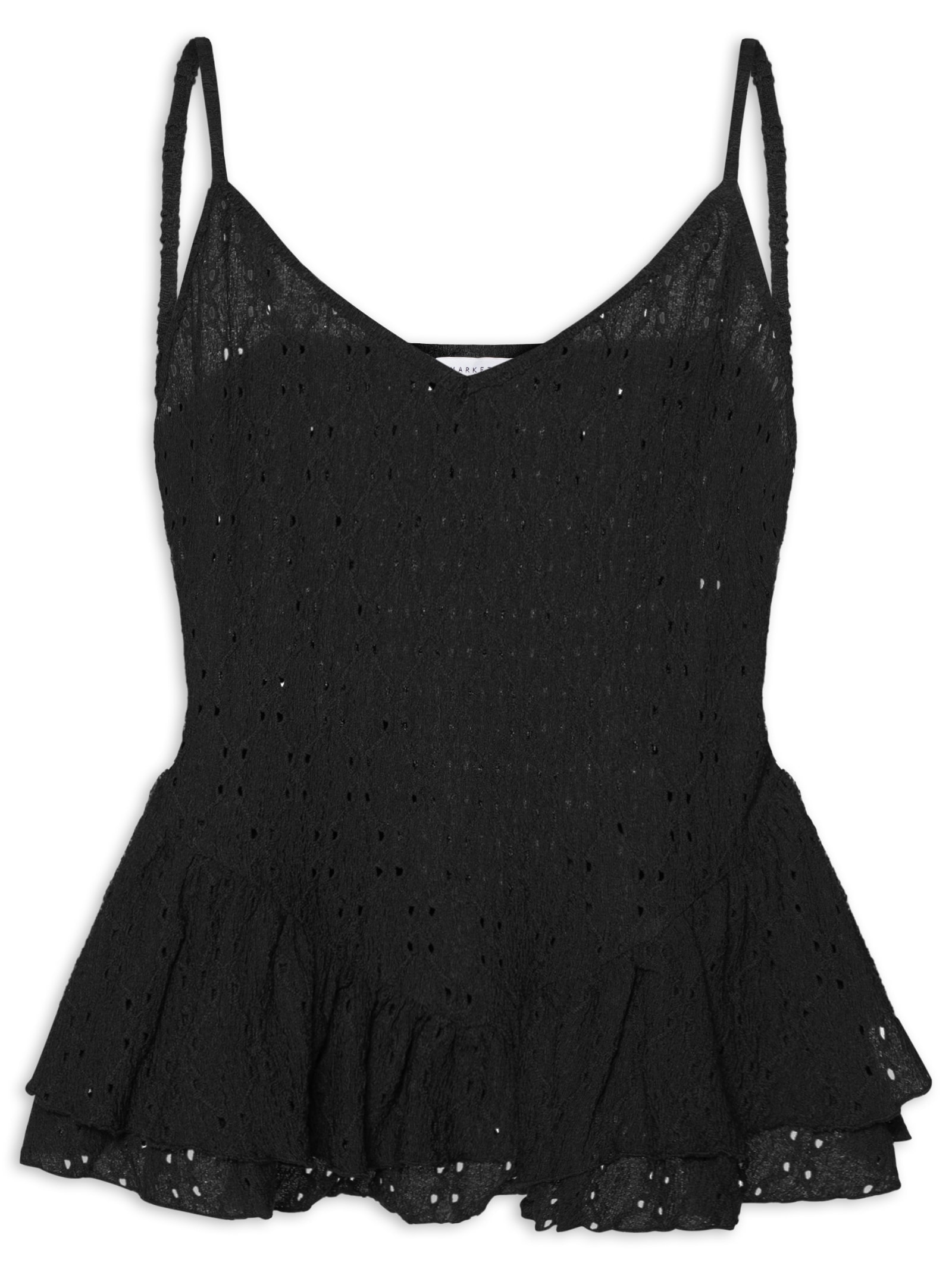 Blusa Feminina com Babados Preto Market 33