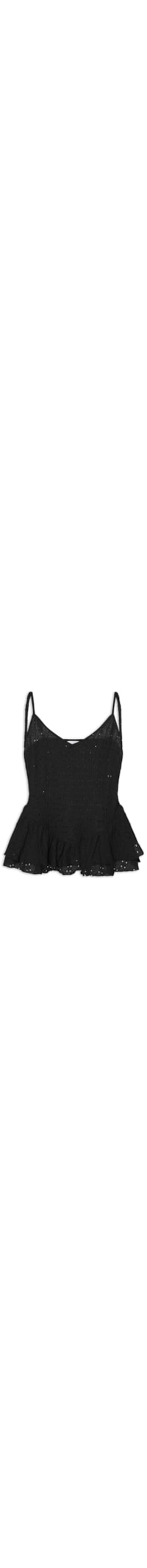 Blusa Feminina com Babados - Preto