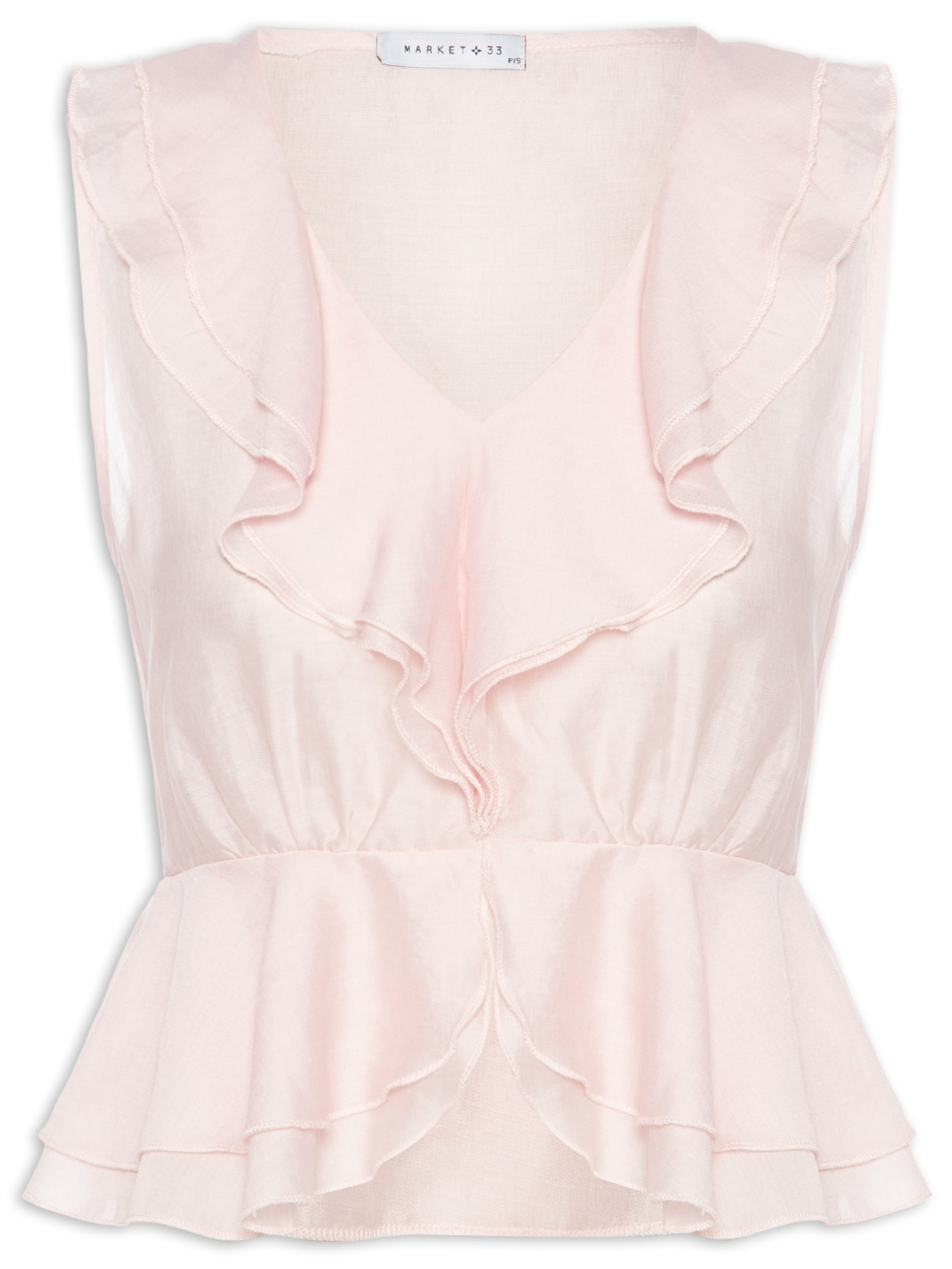 Blusa Feminina Com Babados Rosa Market 33