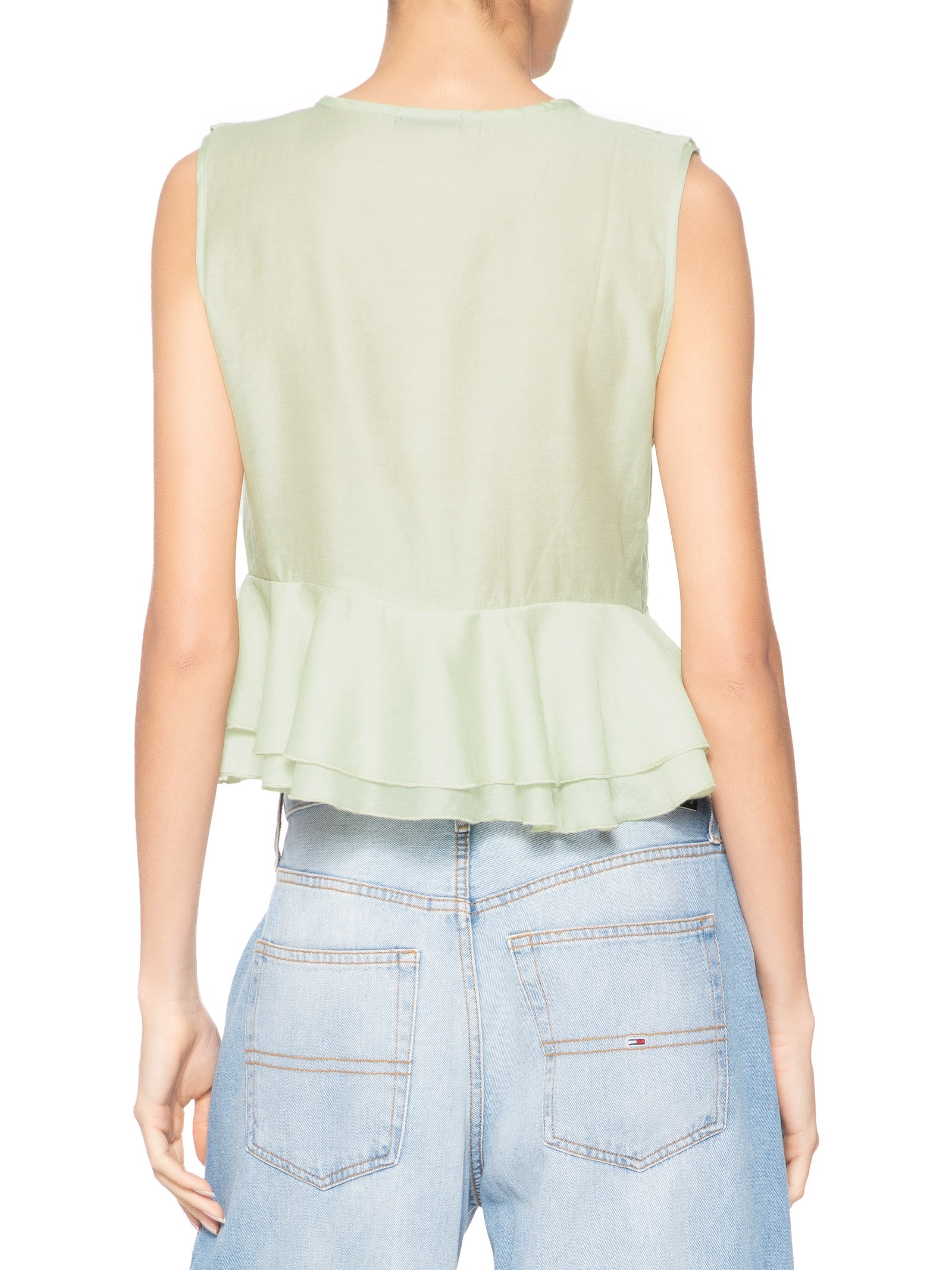 Blusa Feminina Com Babados Verde Market 33