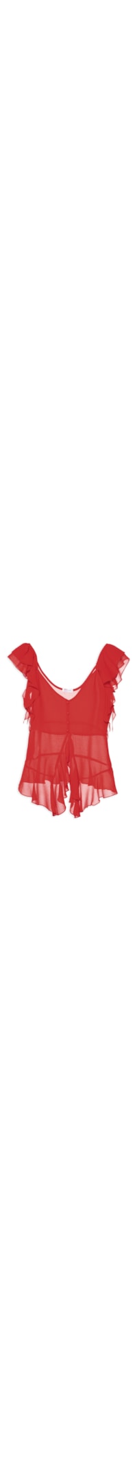 Blusa Feminina Com Babados - Vermelho