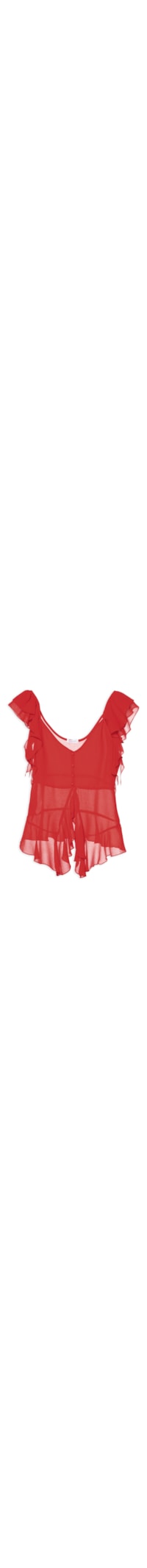 Blusa Feminina Com Babados - Vermelho