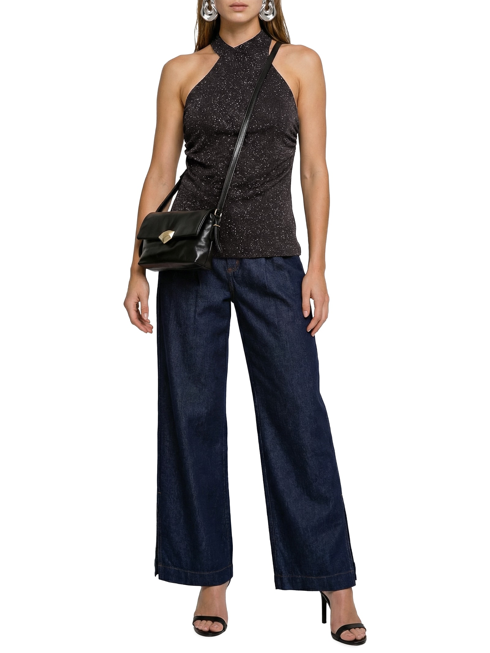 Blusa Feminina Com Brilho Preto Colcci