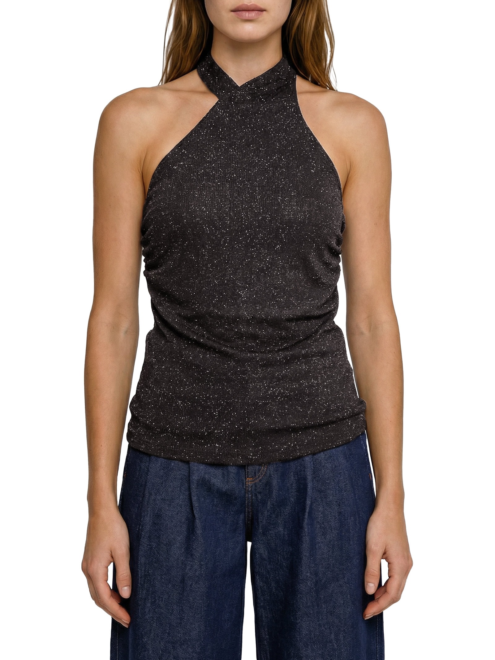 Blusa Feminina Com Brilho Preto Colcci