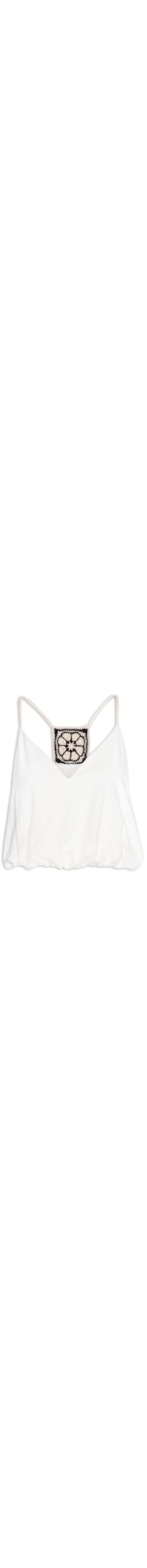 Blusa Feminina Com Crochet Costas E Alça - Off White