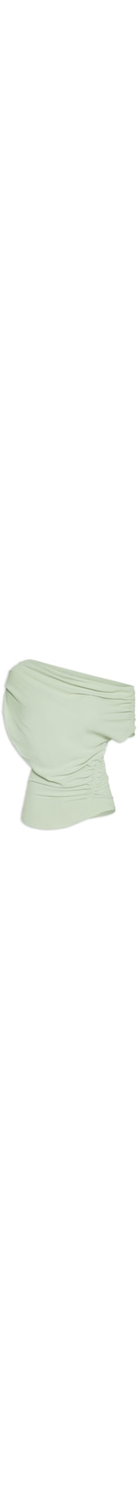 Blusa Feminina Com Decote Assimétrico E Franzidos Laterais - Verde