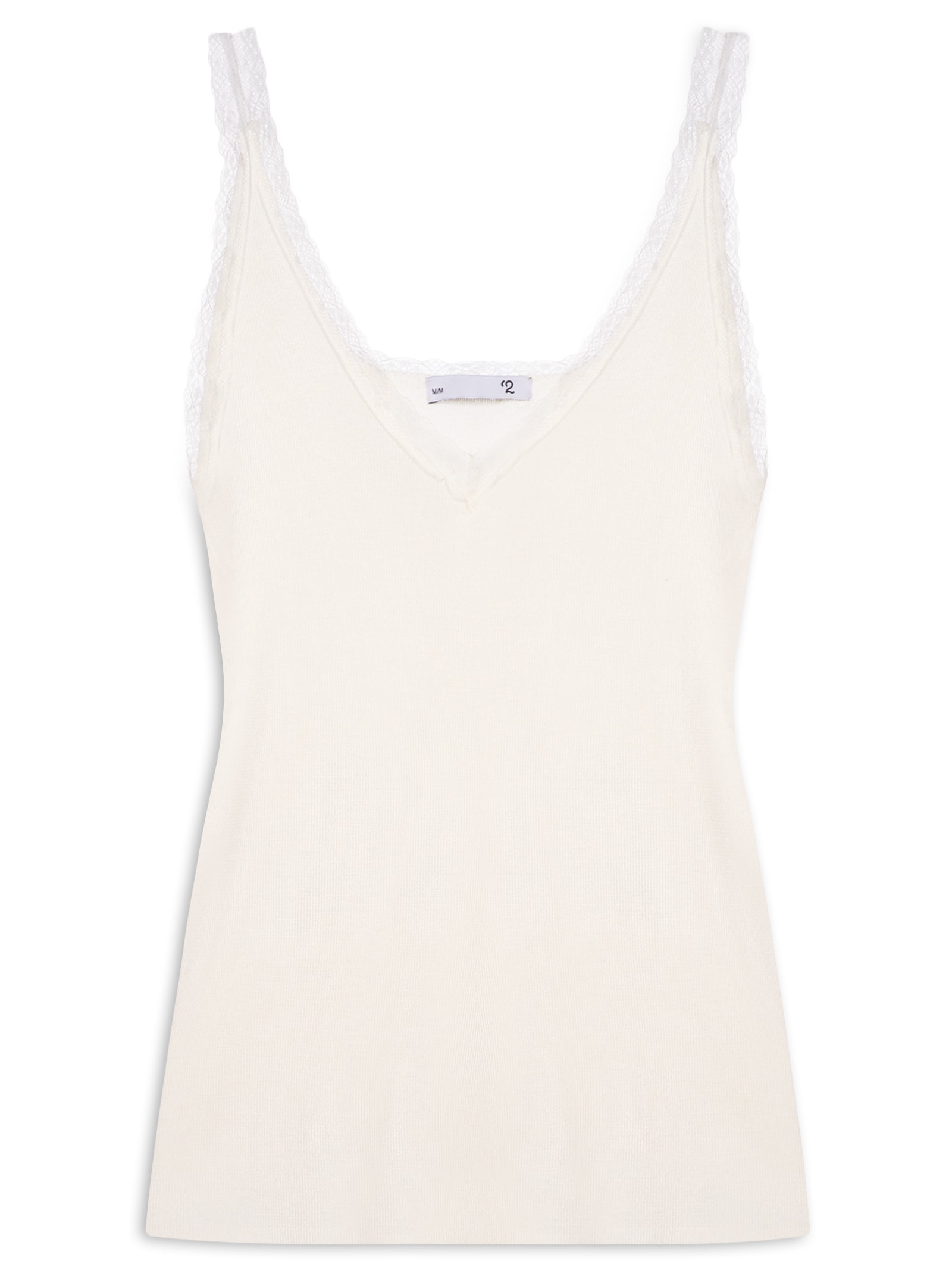 Blusa Feminina Com Detalhe Com Renda Em Tricot Off White '2Essential