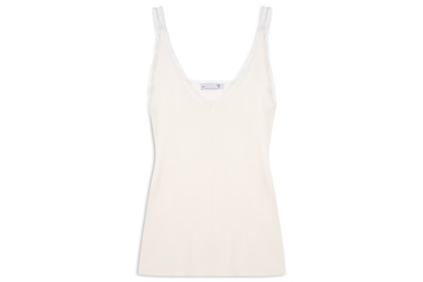 Blusa Feminina Com Detalhe Com Renda Em Tricot - Off White